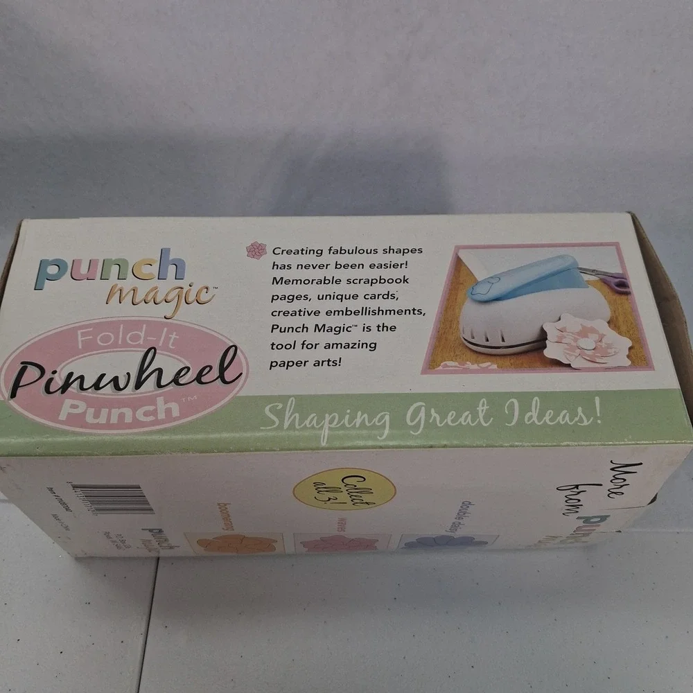 Punch Magic Fold-It Pinwheel Punch Waves Boomerang Paper Craft Tools Set EUC